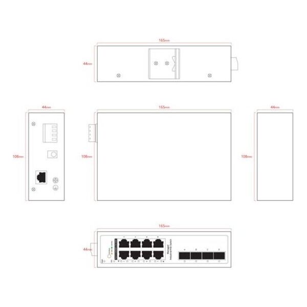 12-port 1000Mbps Industrial