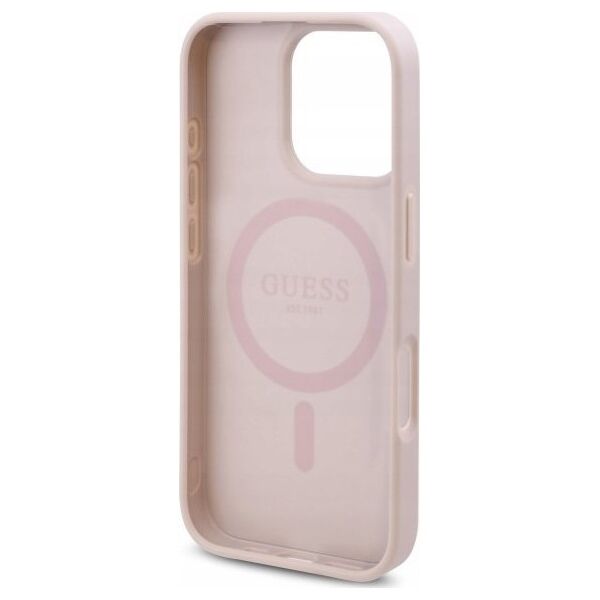 Guess GUHMP16LP4ROPEMCP iPhone 16 Pro     6.3" różowy/pink hardcase 4G Flowers Print MagSafe