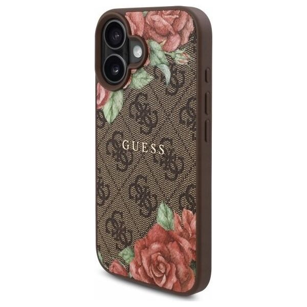 Guess GUHMP16SP4ROPEMCW iPhone 16 6.1"    brązowy/brown hardcase 4G Flowers Print MagSafe
