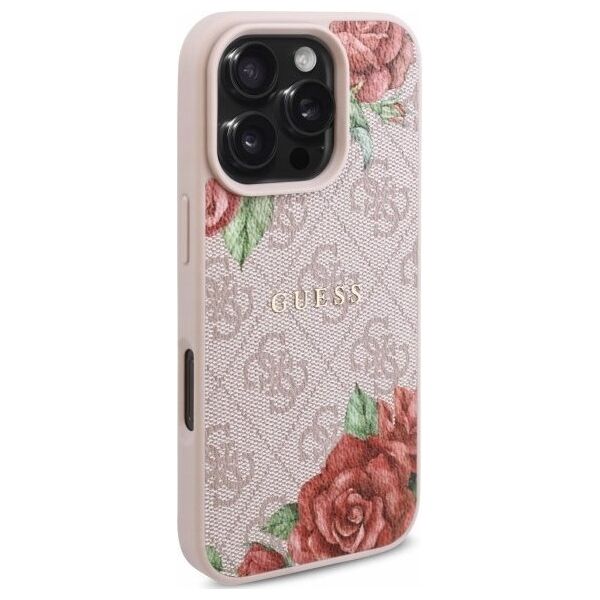 Guess GUHMP16XP4ROPEMCP iPhone 16 Pro     Max 6.9" różowy/pink hardcase 4G Flowers Print MagSafe