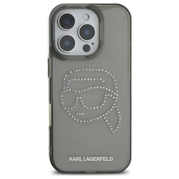 Karl Lagerfeld KLHCP16XHKHDCELK iPhone    16 Pro Max 6.9" czarny/black hardcase IML Rhinestones Karl Head