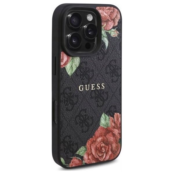 Guess GUHMP16XP4ROPEMCK iPhone 16 Pro     Max 6.9" czarny/black hardcase 4G Flowers Print MagSafe