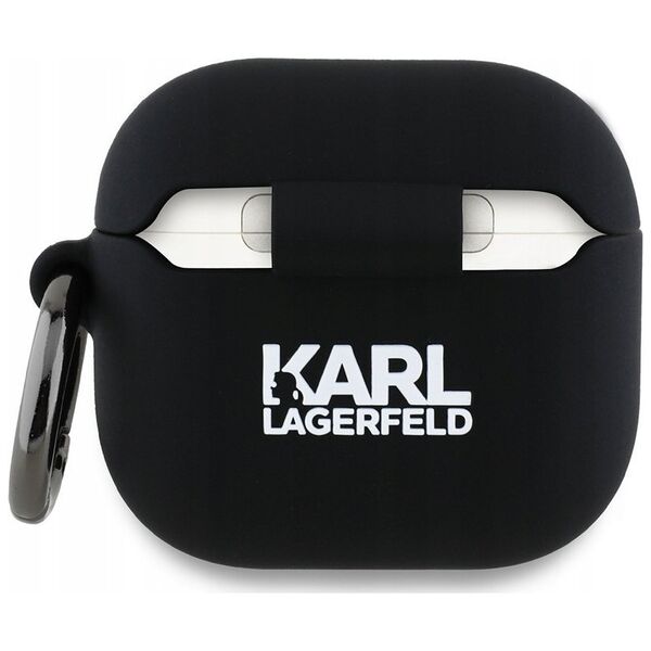 Karl Lagerfeld KLA4RUNIKK AirPods 4       cover czarny/black Silicone Karl Head 3D