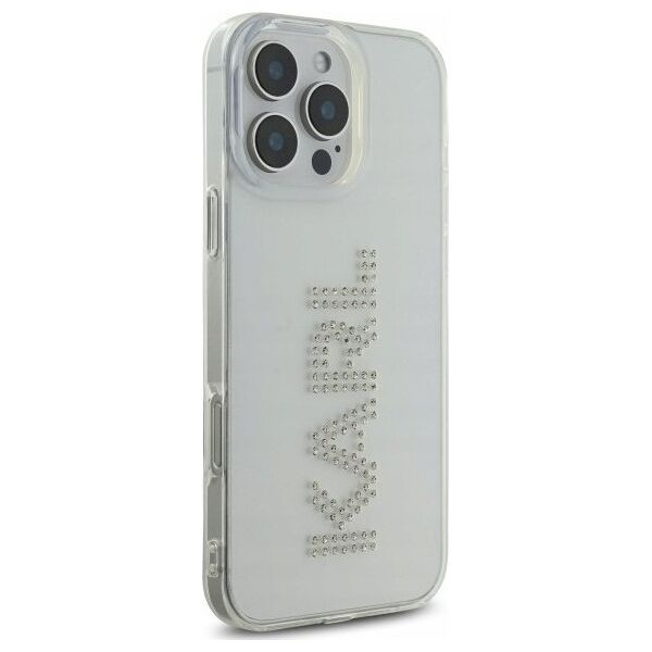 Karl Lagerfeld KLHCP16XHKLSTDCT iPhone    16 Pro Max 6.9" przezroczysty/transparent hardcase IML Rhinestones Logo