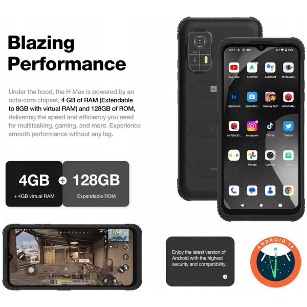 AGM MOBILE H Max LTE 4GB 128GB Outdoor black