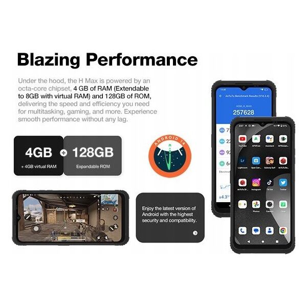 AGM MOBILE H Max LTE 4GB 128GB Outdoor black
