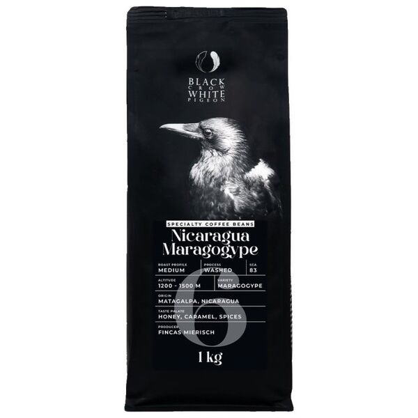 Specialty coffee beans Black Crow White Pigeon Nicaragua Maragogype, 1 kg