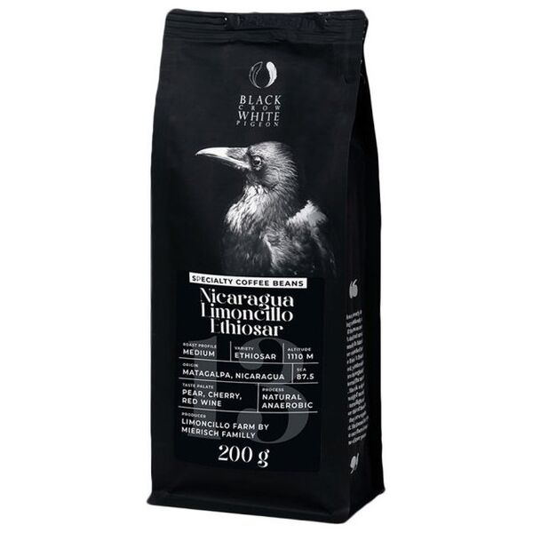 Specialty coffee beans Black Crow White Pigeon Nicaragua Limoncillo Ethiosar, 200 g