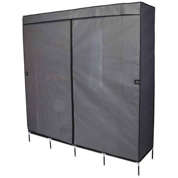 Saska Garden GARDEROBA SZAFA TEKSTYLNA 168X45X172 CM CIEMNOSZARA