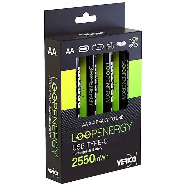 Verico Verico LoopEnergy Li-Ion Akku AA2550, USB-C, 4er Pack retail