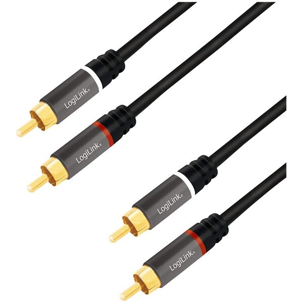 Kabel LogiLink RCA (Cinch) x2 - RCA (Cinch) x2 1.5m czarny (CA1203)