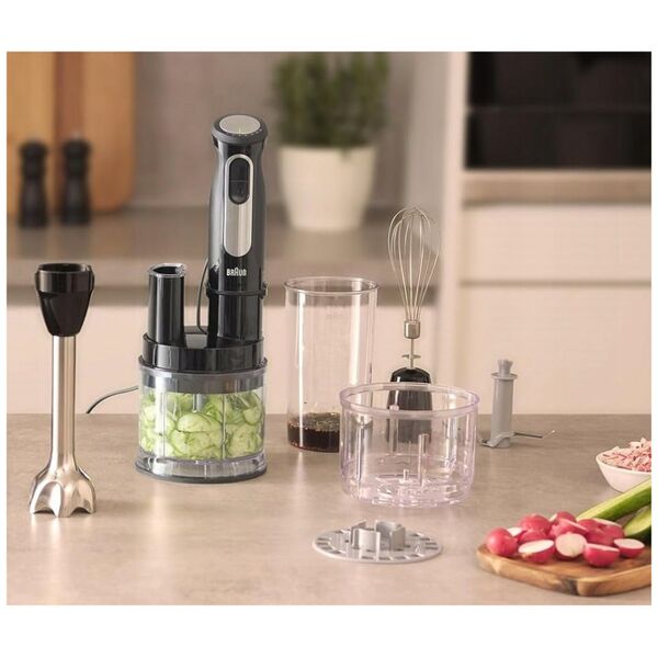 Braun MultiQuick 5 MQ55.254MBK, Immersion blender, 0.5 L, Ice crushing, 1000 W, Black, Stainless steel