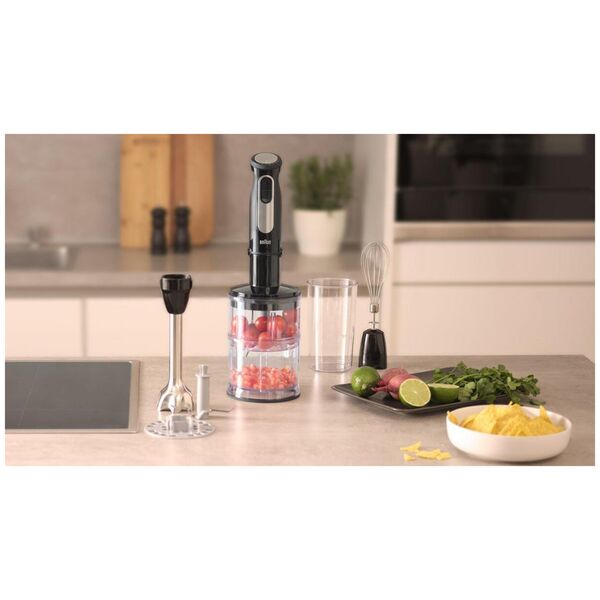 Braun MultiQuick 5 MQ55.254MBK, Immersion blender, 0.5 L, Ice crushing, 1000 W, Black, Stainless steel