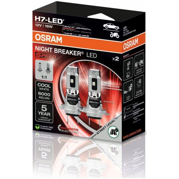 Osram Night Breaker LED Speed H7 Pro - Sæt.