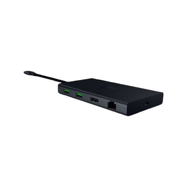 Razer USB-C Dock, Wired, USB 3.2 Gen 1 (3.1 Gen 1) Type-C, 85 W, 10,100,1000 Mbit/s, Black, MicroSD (TransFlash), SD