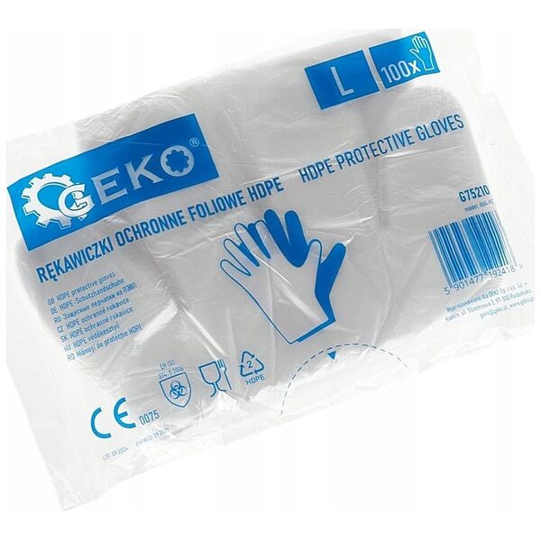 Rękawiczki ochronne foliowe HDPE 100szt. (100)
