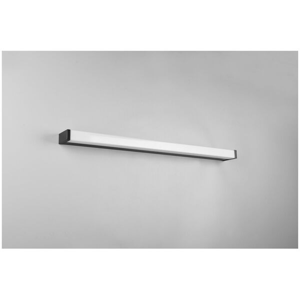 LED mirror light TRIO Fabio, IP44, 12W, 3000K, 1400lm, black, 80 x 3 cm