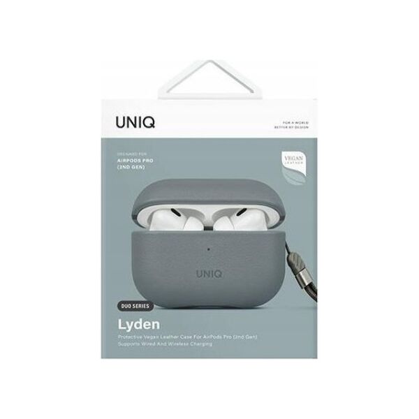 UNIQ Lyden DS - etui  ze sztucznej skóry do AirPods Pro 2 niebieskie/czarne - Gwarancja bezpieczeństwa. Proste raty. Bezpłatna wysyłka od 170 zł.