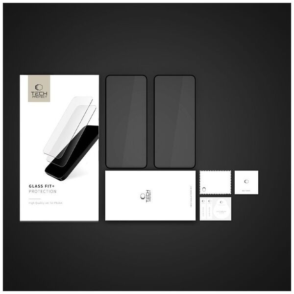 SZKŁO HARTOWANE TECH-PROTECT GLASS FIT+ 2-PACK XIAOMI REDMI NOTE 14 4G / 5G BLACK