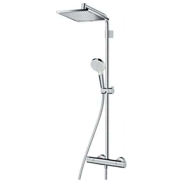 Shower system HANSGROHE CROMETTA E 240 1JET SHOWERPIPE: rain and hand shower, thermostat + gift