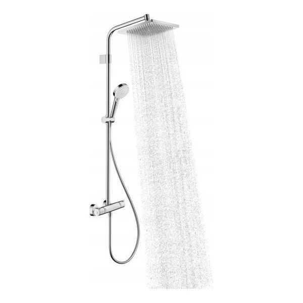 Shower system HANSGROHE CROMETTA E 240 1JET SHOWERPIPE: rain and hand shower, thermostat + gift