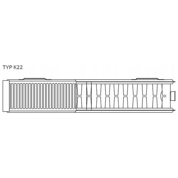 Renovation radiator INVENA K22 550 x 1200, side outlet