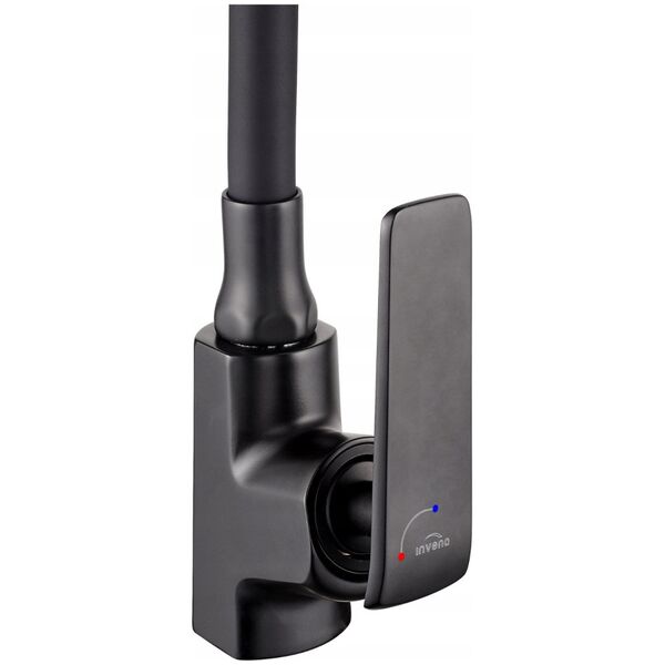 Sink mixer LIGARIA INVENA TREND, with flexible spout, black.