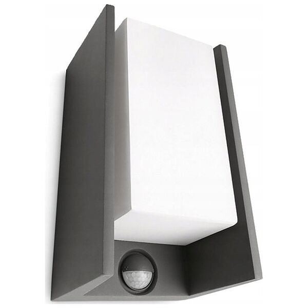 Outdoor wall light PHILIPS BRIDGE, IP44, 1 x E27, max 42 W, with motion sensor, 21.2x11.8 cm