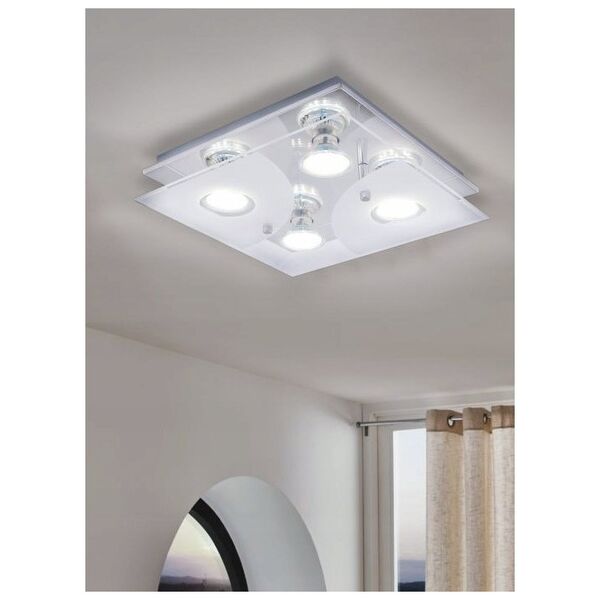 Ceiling lamp EGLO CABI, LED, 4 x 5 W, 4 x 240 lm, IP20, GU10, 25x25 cm