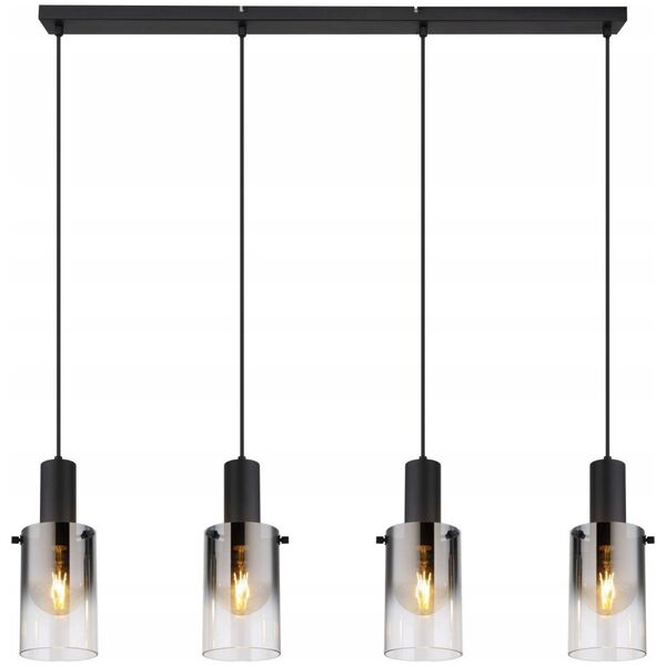 Hanging lamp GLOBO FLORENTINA, 4xE27, 40W, 230V, metal, black, 12.5x102x150cm