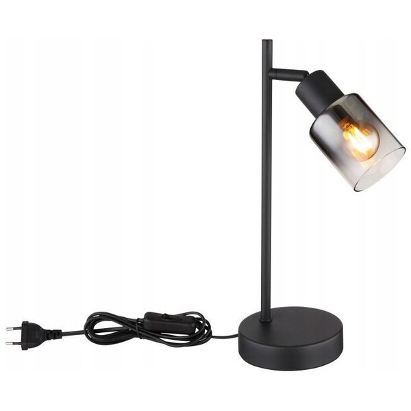 Table lamp GLOBO HUBERTUS, 1xE14, 40W, 230V, metal, matte black, 35x14, 3x12cm