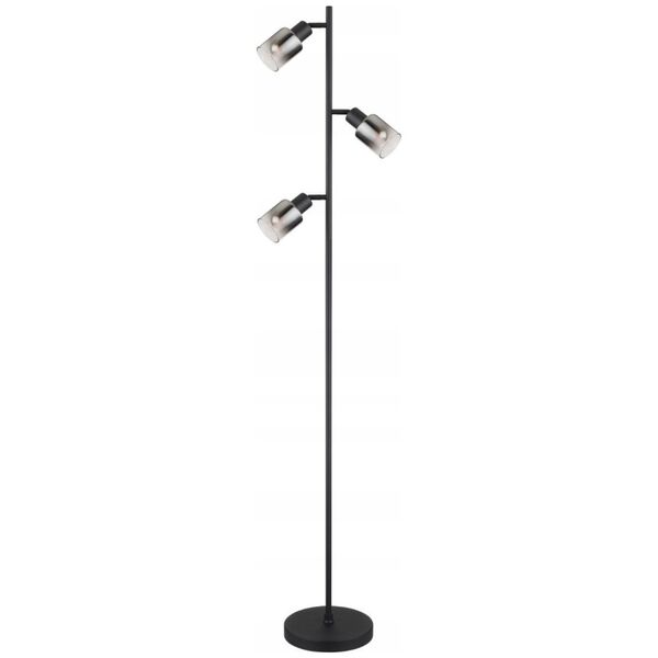 Floor lamp GLOBO HUBERTUS, 3 x E14, 40W, 230V, metal, matt black, o23 x 154 cm
