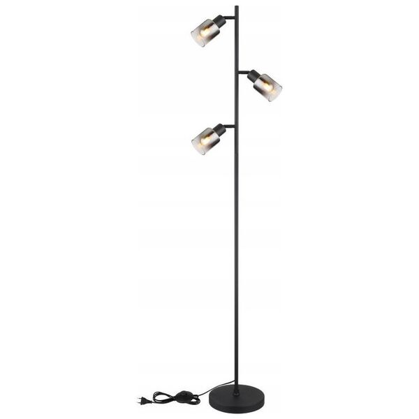 Floor lamp GLOBO HUBERTUS, 3 x E14, 40W, 230V, metal, matt black, o23 x 154 cm