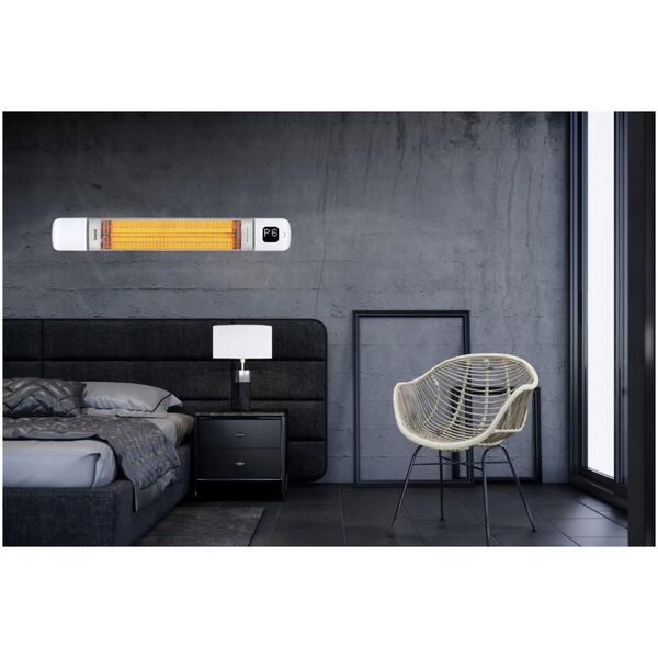 Infrared heater LUXEVA Tora White, 2.5 kW, with remote control