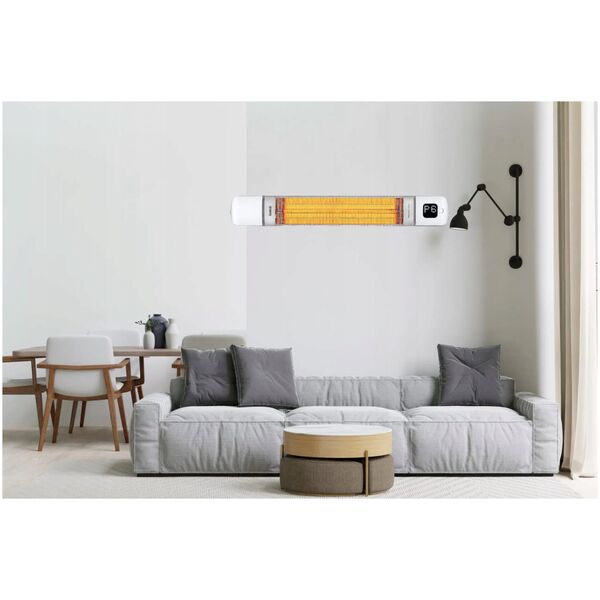 Infrared heater LUXEVA Tora White, 2.5 kW, with remote control