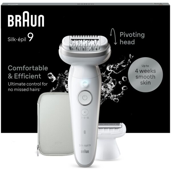 Braun Silk-épil 9 9-041, Silver, 40 tweezers, MicroGrip, Battery, 100 - 240 V, 50/60 Hz