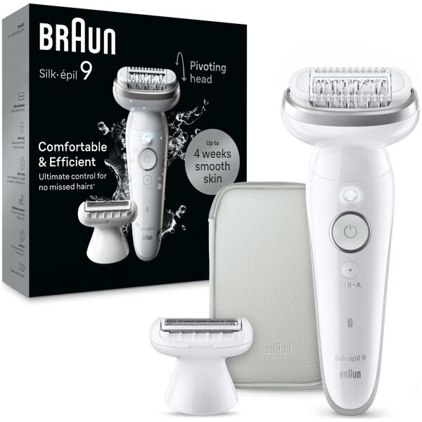 Braun Silk-épil 9 9-041, Silver, 40 tweezers, MicroGrip, Battery, 100 - 240 V, 50/60 Hz