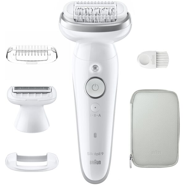 Braun Silk-épil 9 9-041, Silver, 40 tweezers, MicroGrip, Battery, 100 - 240 V, 50/60 Hz