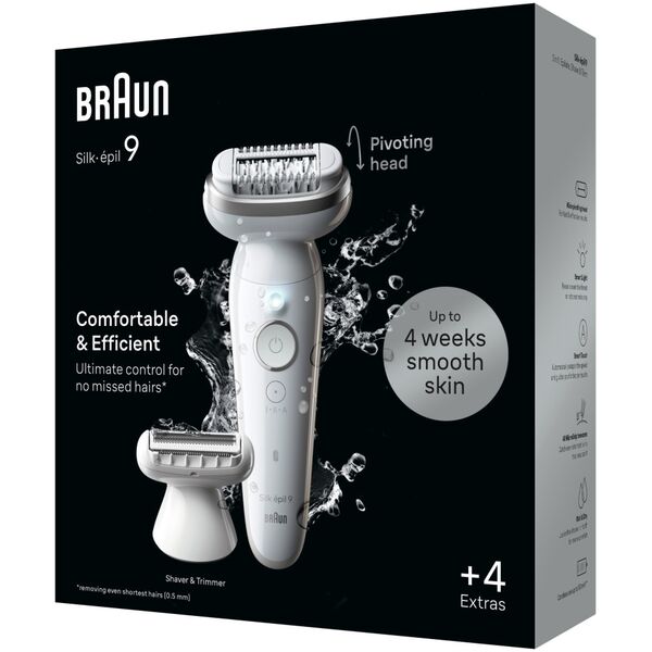 Braun Silk-épil 9 9-041, Silver, 40 tweezers, MicroGrip, Battery, 100 - 240 V, 50/60 Hz