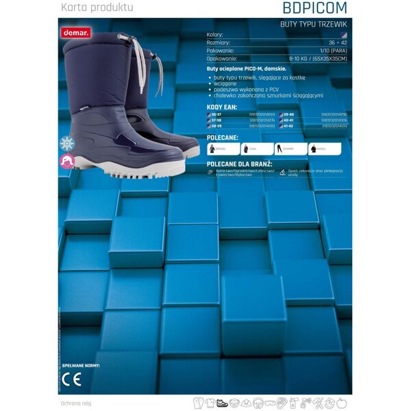 Winter boots PICO-M, insulated, blue, size 37-38
