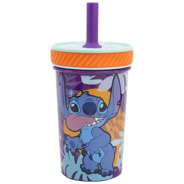 Disney Stitch - Nieprzewracalny kubek Dropsafe z silikonową słomką z kolekcji Aloha 370 ml