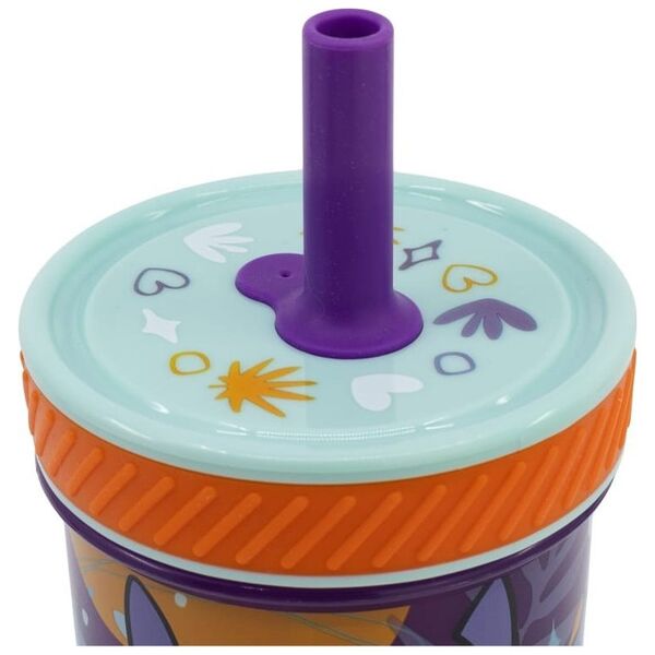 Disney Stitch - Nieprzewracalny kubek Dropsafe z silikonową słomką z kolekcji Aloha 370 ml