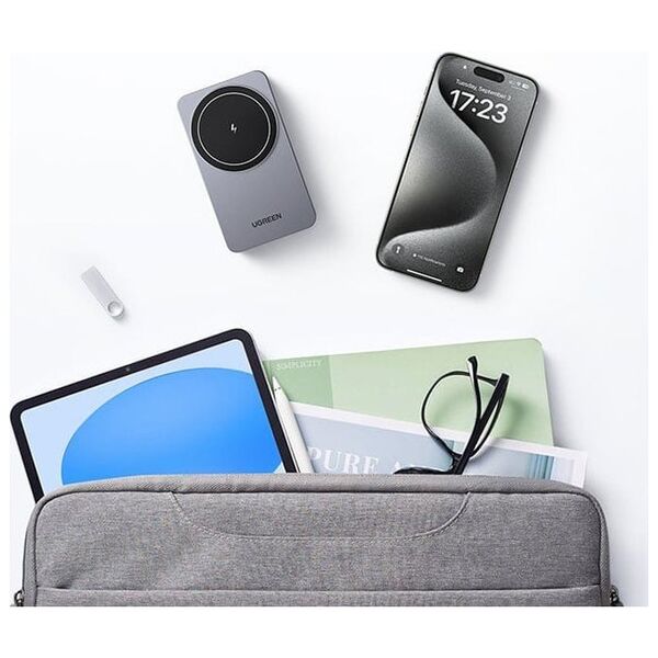 Ładowarka indukcyjna 2w1 Ugreen W528 do iPhone, AirPods, 20W (biała)