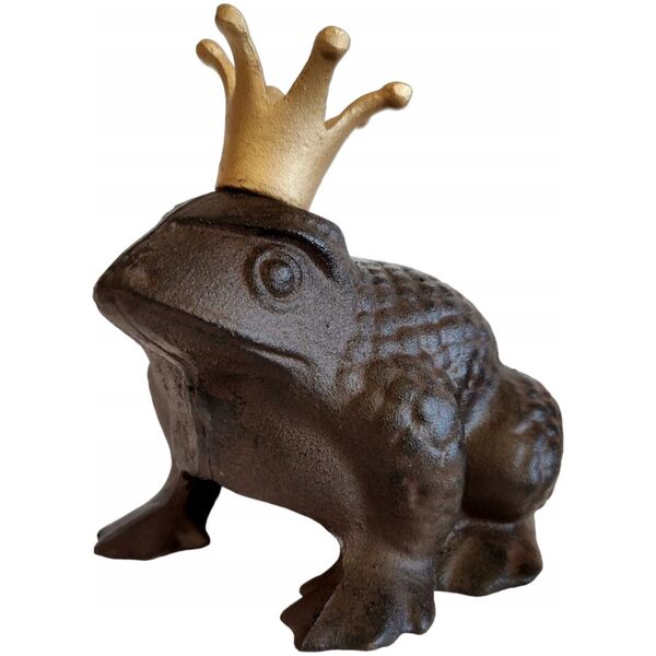 DECORAT FROG WITH CROWN 20.3X18X19.7CM
