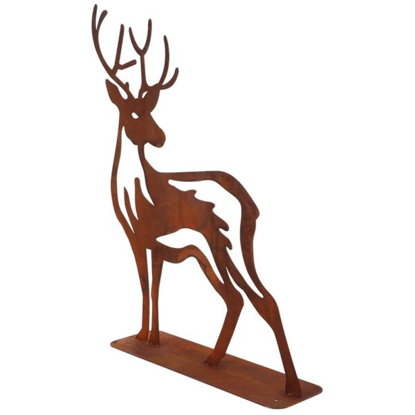 DECORATION DEER RUST 38X10X46.8CM