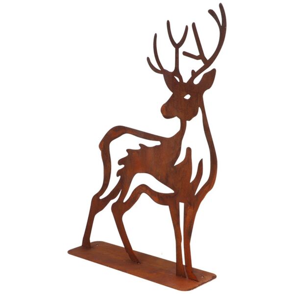 DECORATION DEER RUST 38X10X46.8CM
