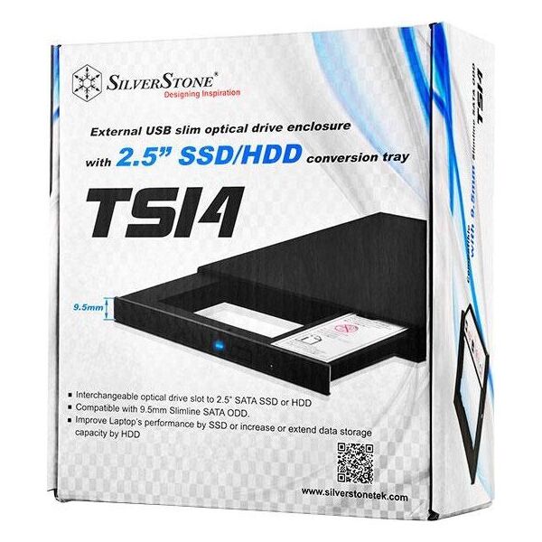 Προσαρμογέας SilverStone Silverstone για SSD 2,5 ιντσών ή σκληρό δίσκο 9,5 mm 6481046 4710007222669