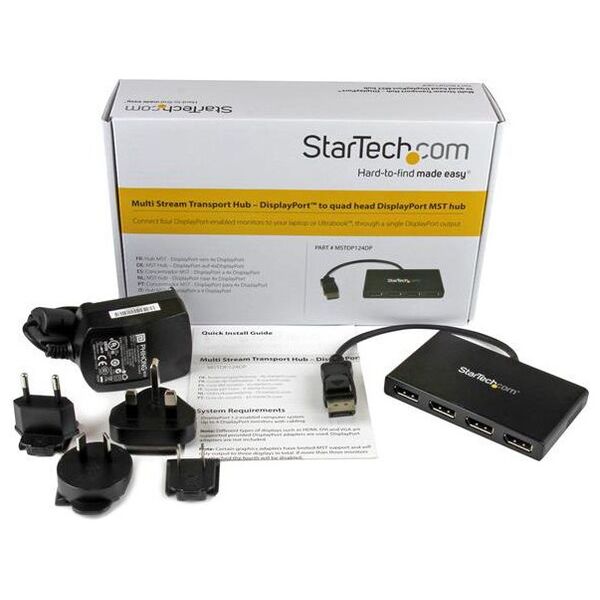 StarTech DisplayPort - DisplayPort, 0.1, Czarny (MSTDP124DP)