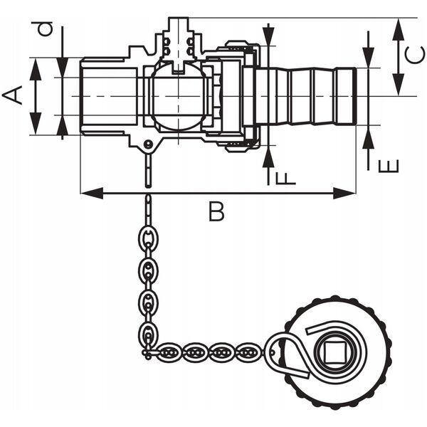 Ferro KUREK KUL.SPUSTOWY GZ3/4",ŚRUT.F-COMFORT