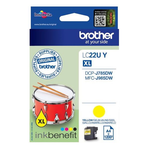 Tusz Brother tusz oryginalny LC-22UY, Yellow